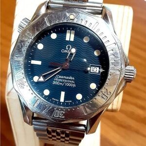 Authentic Omega Seamaster Watch 34.8mm Men's Blue Dial Swiss Round 2562.80